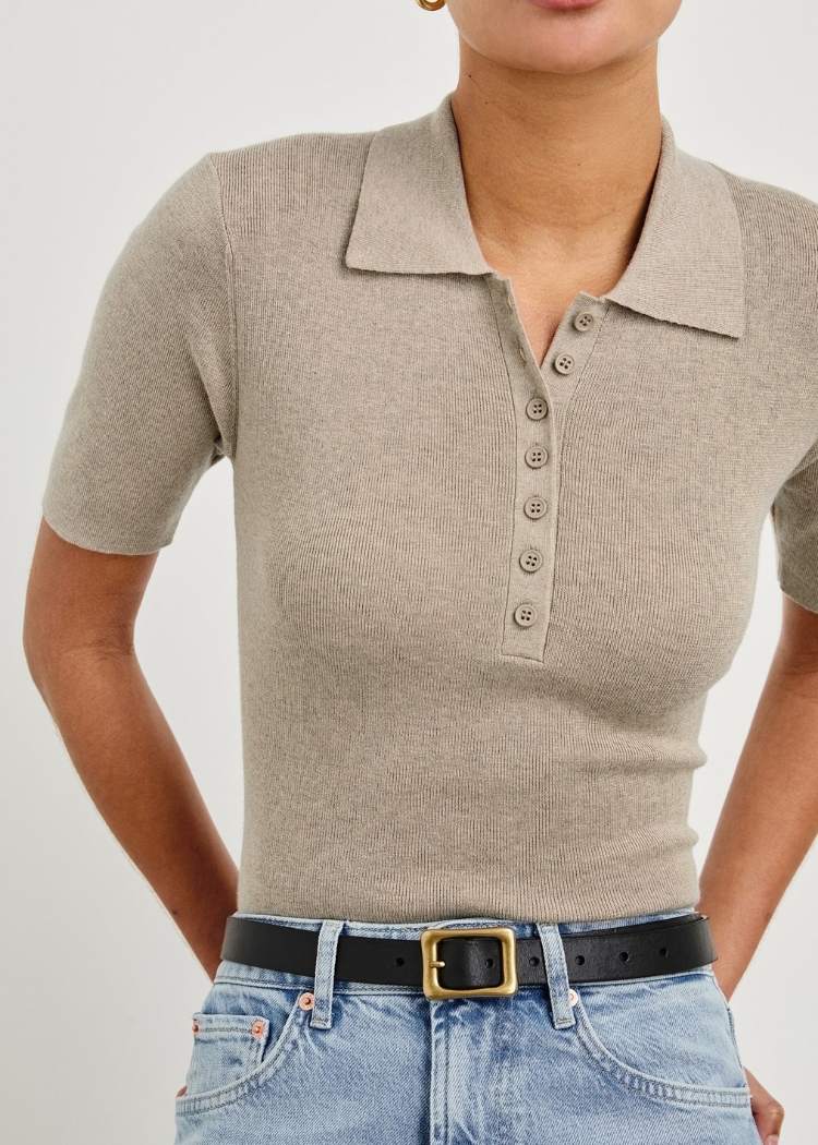 Rails Court Polo - Heather Oat-Hand In Pocket