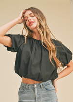 Lola Cropped Bubble Top ***FINAL SALE***-Hand In Pocket