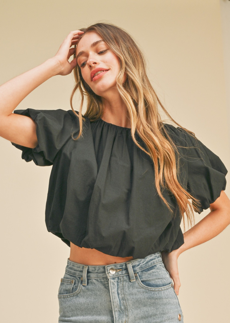 Lola Cropped Bubble Top ***FINAL SALE***-Hand In Pocket