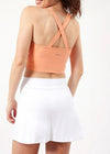 Cream Yoga Evelyn Skort- White-Hand In Pocket