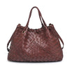 Urban Expressions Natalie Woven Tote-Brown-Hand In Pocket