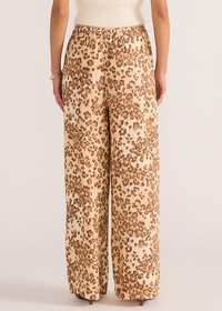 Minkpink Arden Drawstring Pants - Leopard-Hand In Pocket