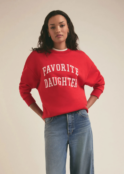 Favorite Daughter Collegiate Sweatshirt- Haute Rouge