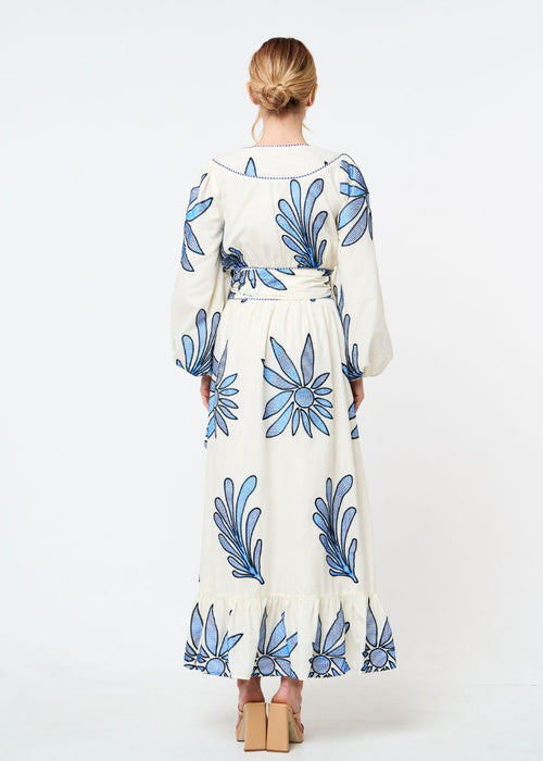 Ciebon Fawn Embroidered Midi Dress- Blue ***FINAL SALE***-Hand In Pocket