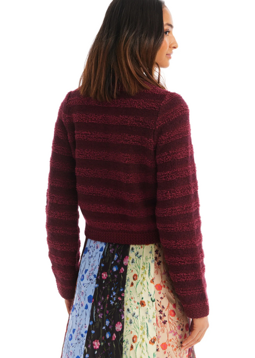 Allison Lucy Cardigan- Merlot-Hand In Pocket