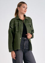 Elan Tanner Button Up Jacket- Olive ***FINAL SALE***-Hand In Pocket