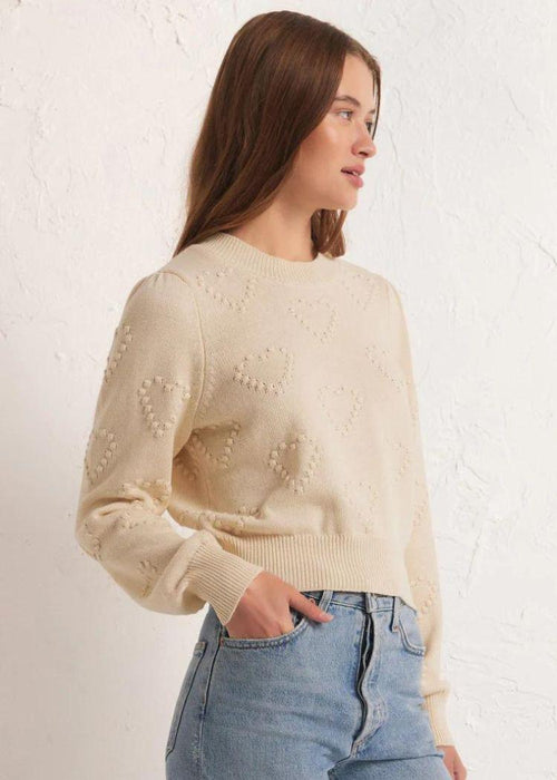 Z Supply All We Need Is Love Sweater-Hand In Pocket