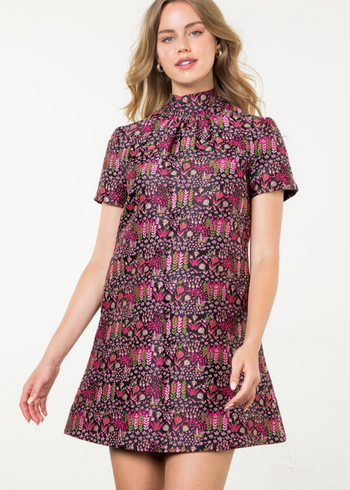 THML Lucy Short Sleeve Dress- Black-Hand In Pocket