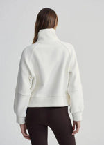 Varley Milano Half Sweater- Ivory-Hand In Pocket