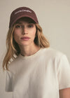 Favorite Daughter Classic Logo Baseball Hat- Brown/ White-Hand In Pocket