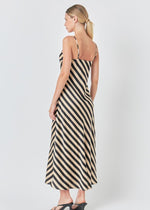 Blaire Stripped Maxi Slip Dress-Hand In Pocket