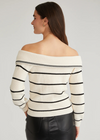 525 Sierra Off Shoulder Stripped Pullover- Sea Salt Multi ***FINAL SALE***-Hand In Pocket