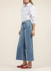 KUT Meg High Rise Fab Ab Wide Leg Denim- Defiant-Hand In Pocket