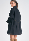 Elan Carey Button Down Dress- Black-Hand In Pocket