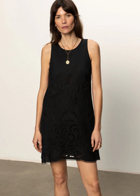 Sanctuary Embroidered Blooms Dress- Black-Hand In Pocket