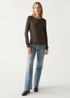 Zola Long Sleeve Crew Tee - Java-Hand In Pocket