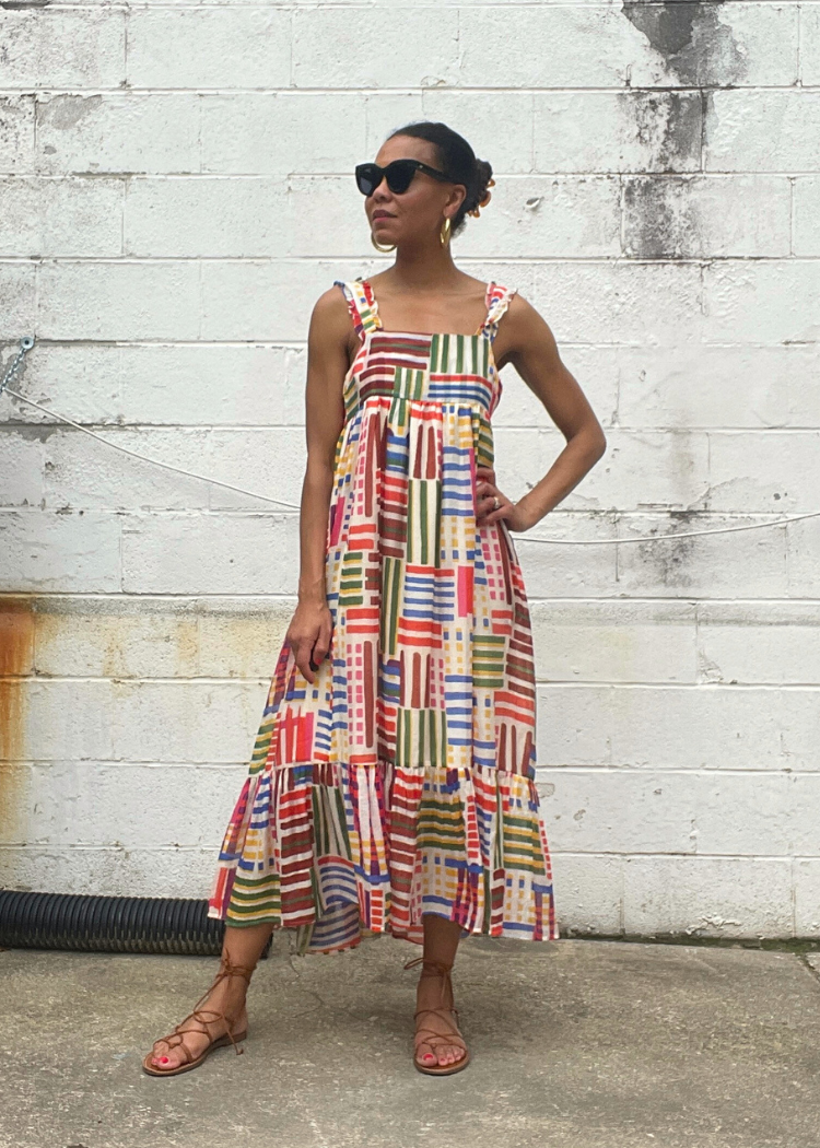 THML Mabel Multi Color Tiered Print Dress ***FINAL SALE***-Hand In Pocket