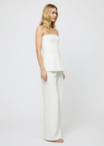 French Connection Azra Twill Strapless Top- Cream-Hand In Pocket