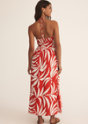 Z Supply Elodi Vacances Midi Dress- Cabana Red-Hand In Pocket