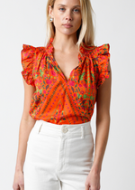 Sadie Flutter Sleeve Top-Hand In Pocket