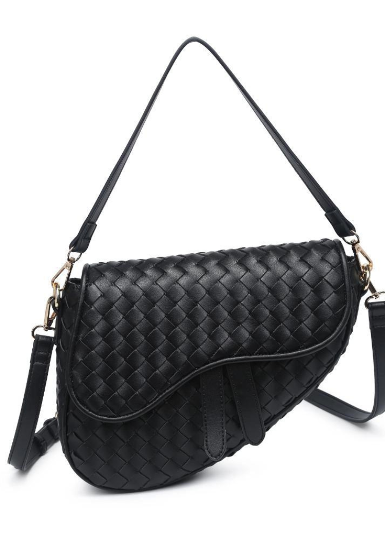 Scout Woven Crossbody- Black-Hand In Pocket