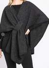 Maria Solid Interlock Wrap - Black ***FINAL SALE***-Hand In Pocket