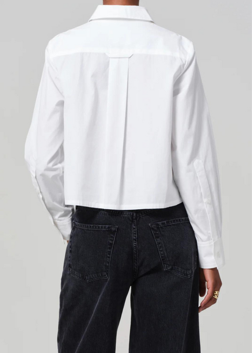 Citizens of Humanity Fino Boxy Top- White-Hand In Pocket