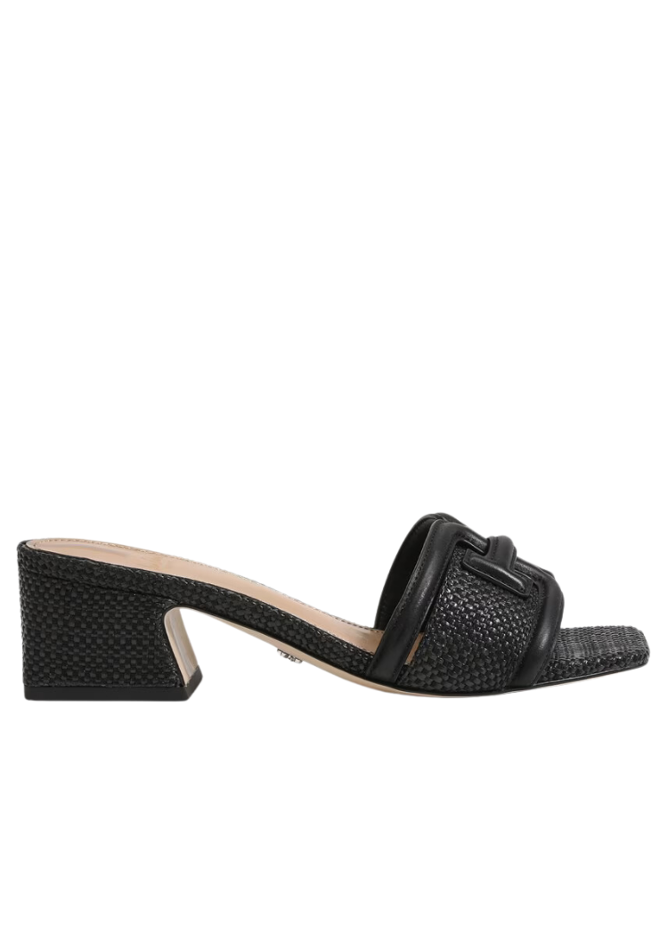 Sam Edelman Waylon Block Heel Slide-Black-Hand In Pocket