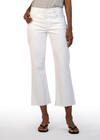 KUT Kelsey High Rise Ankle Flare- Optic White-Hand In Pocket