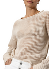 Sanctuary Open Knit Sweater- Muslin-Hand In Pocket