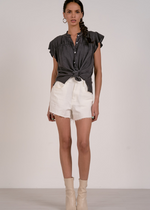 Elan Audrey Blouse- Grey-Hand In Pocket