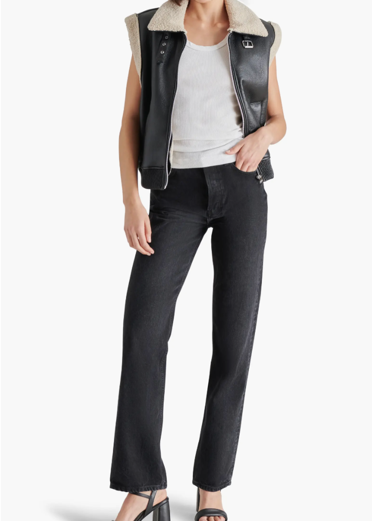 Steve Madden Avi Vest- Black-Hand In Pocket