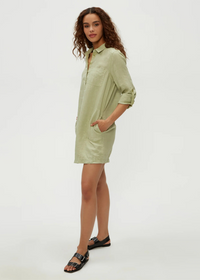 Michael Stars Eleanor Utility Dress - Seacrest-Hand In Pocket