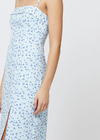 French Connection Echo Crepe Midi Dress- Blue Multi-Hand In Pocket