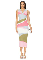 MINKPINK Danica Collared Midi Dress - Multi Abstract ***FINAL SALE***-Hand In Pocket