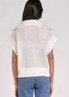 Elan Cassie S/S Sweater - White-Hand In Pocket