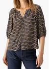 Sanctuary Blouson Soft Blouse- Windchime-Hand In Pocket