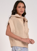 Elan Cassie S/S Sweater - Sand-Hand In Pocket