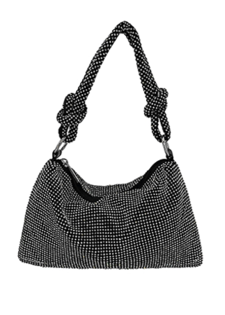 Chita Slouch Evening Bag-Black-Hand In Pocket