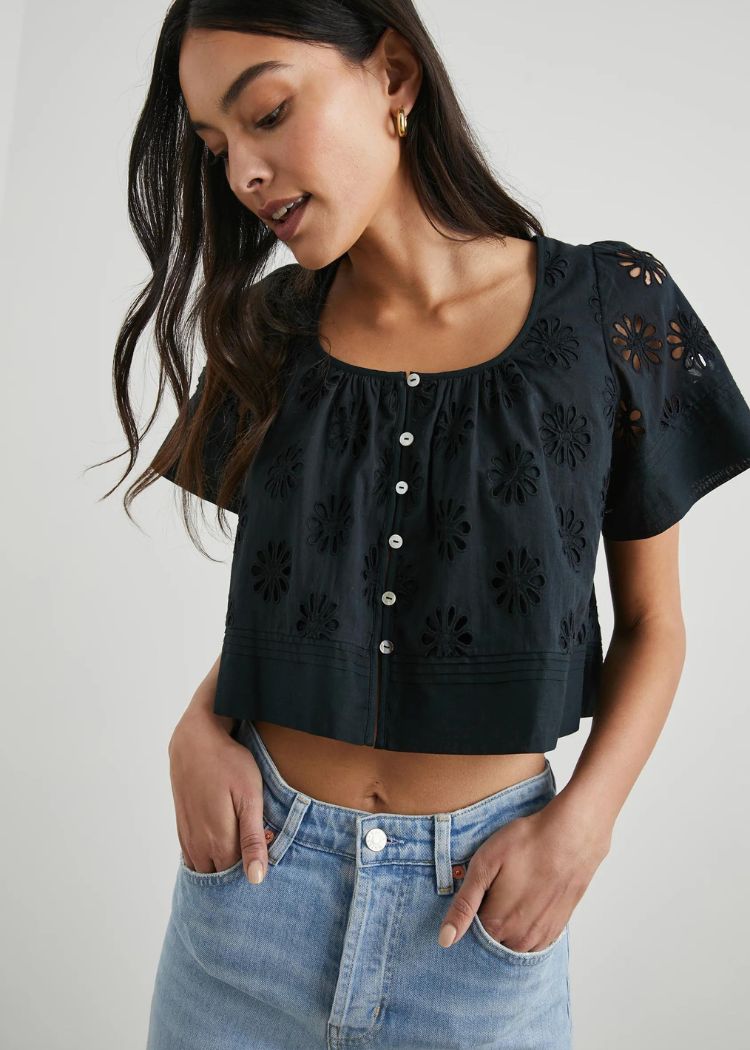 Rails Bambina Top - Black-Hand In Pocket