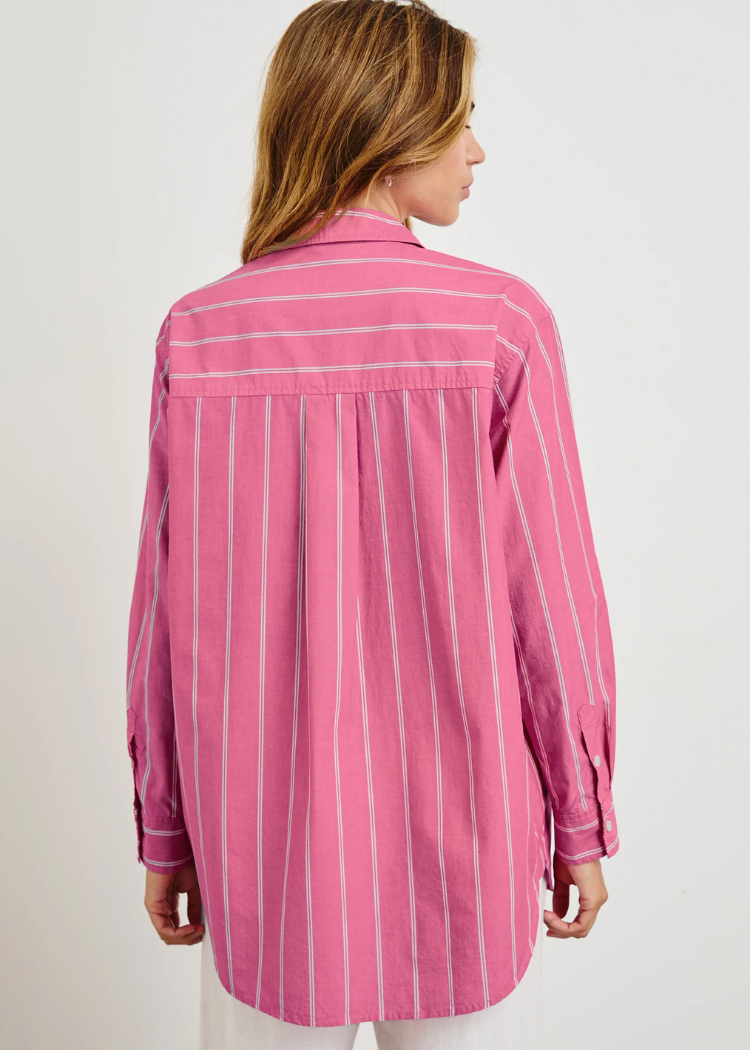 Rails Elsa Top- Hibiscus White Stripe-Hand In Pocket