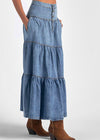 Elan Dolly Tiered Denim Skirt ***FINAL SALE***-Hand In Pocket