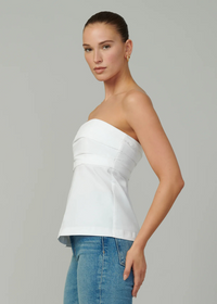 Joe's Jeans The Lara Strapless Top- White-Hand In Pocket