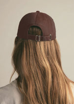 Favorite Daughter Classic Logo Baseball Hat- Brown/ White-Hand In Pocket