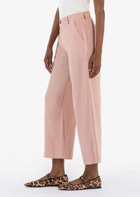 KUT Charlotte Crop Wide Leg Trousers- Blush-Hand In Pocket