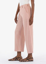 KUT Charlotte Crop Wide Leg Trousers- Blush-Hand In Pocket