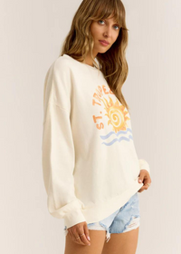 Z Supply Soleil Sunday Sweatshirt - Sea Salt ***FINAL SALE***-Hand In Pocket