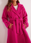 Mink Pink Safira Coat - Berry-Hand In Pocket