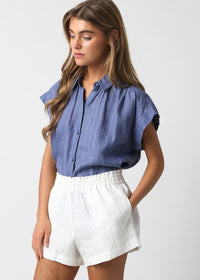 Casey Linen Top-Hand In Pocket