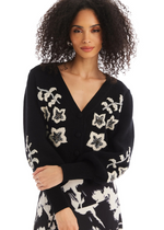 Allison Beaded Piper Cardigan- Black-Hand In Pocket